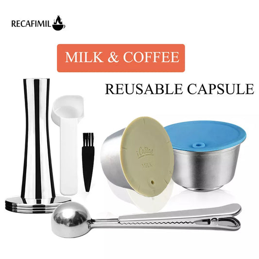 Reusable Stainless Steel Pod for Nescafe Dolce Gusto Coffee Machine Espresso Pod Tamper