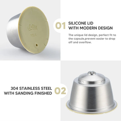 Reusable Stainless Steel Pod for Nescafe Dolce Gusto Coffee Machine Espresso Pod Tamper